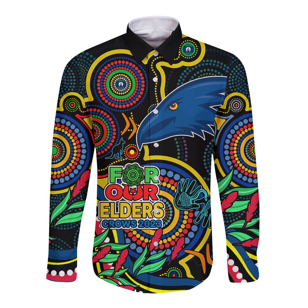 crows-football-aboriginal-art-long-sleeve-button-shirt-naidoc-indigenous-tribal