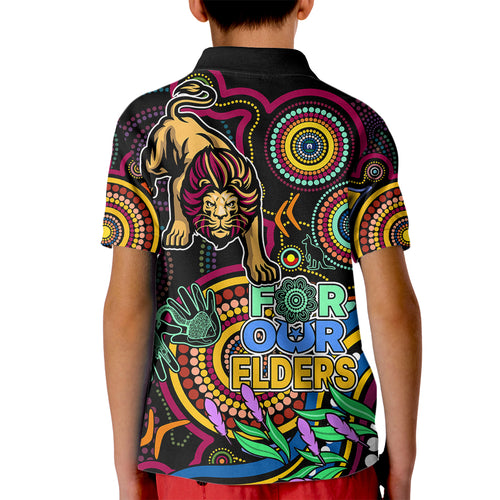 lions-football-aboriginal-art-kid-polo-shirt-naidoc-indigenous-tribal