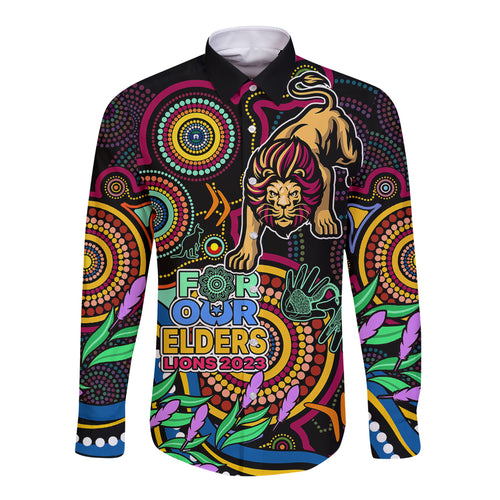 custom-lions-football-aboriginal-art-long-sleeve-button-shirt-naidoc-indigenous-tribal