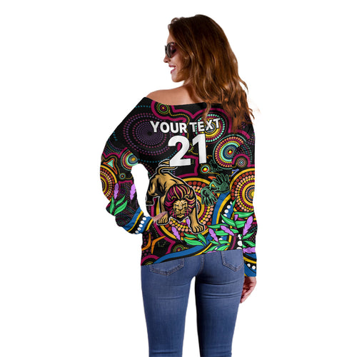 custom-lions-football-aboriginal-art-off-shoulder-sweater-naidoc-indigenous-tribal