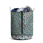 New Zealand Maori Niho Taniwha Laundry Basket Papua Shell - Mangopare Puhoro Pattern