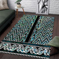 New Zealand Maori Niho Taniwha Area Rug Papua Shell - Mangopare Puhoro Pattern