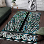 New Zealand Maori Niho Taniwha Area Rug Papua Shell - Mangopare Puhoro Pattern