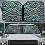 New Zealand Maori Niho Taniwha Auto Sun Shade Papua Shell - Mangopare Puhoro Pattern