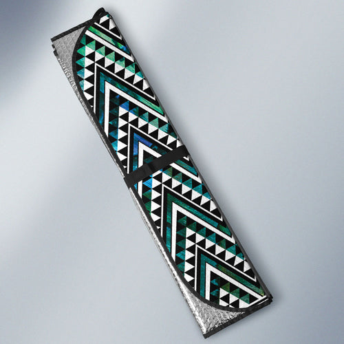 New Zealand Maori Niho Taniwha Auto Sun Shade Papua Shell - Mangopare Puhoro Pattern