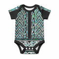 New Zealand Maori Niho Taniwha Baby Onesie Papua Shell - Mangopare Puhoro Pattern