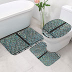 New Zealand Maori Niho Taniwha Bathroom Set Papua Shell - Mangopare Puhoro Pattern