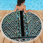 New Zealand Maori Niho Taniwha Beach Blanket Papua Shell - Mangopare Puhoro Pattern