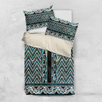New Zealand Maori Niho Taniwha Bedding Set Papua Shell - Mangopare Puhoro Pattern