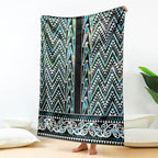 New Zealand Maori Niho Taniwha Blanket Papua Shell - Mangopare Puhoro Pattern