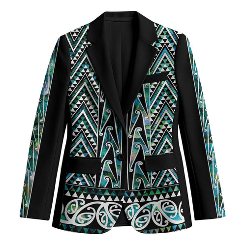 New Zealand Maori Niho Taniwha Blazer Papua Shell - Mangopare Puhoro Pattern