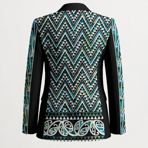 New Zealand Maori Niho Taniwha Blazer Papua Shell - Mangopare Puhoro Pattern
