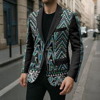 New Zealand Maori Niho Taniwha Blazer Papua Shell - Mangopare Puhoro Pattern
