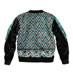 New Zealand Maori Niho Taniwha Bomber Jacket Papua Shell - Mangopare Puhoro Pattern