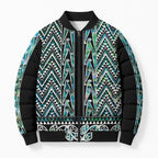 New Zealand Maori Niho Taniwha Bomber Puffer Jacket Papua Shell - Mangopare Puhoro Pattern