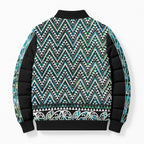 New Zealand Maori Niho Taniwha Bomber Puffer Jacket Papua Shell - Mangopare Puhoro Pattern