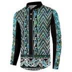 New Zealand Maori Niho Taniwha Button Sweatshirt Papua Shell - Mangopare Puhoro Pattern