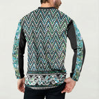 New Zealand Maori Niho Taniwha Button Sweatshirt Papua Shell - Mangopare Puhoro Pattern