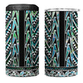 New Zealand Maori Niho Taniwha 4 in 1 Can Cooler Tumbler Papua Shell - Mangopare Puhoro Pattern