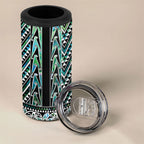 New Zealand Maori Niho Taniwha 4 in 1 Can Cooler Tumbler Papua Shell - Mangopare Puhoro Pattern