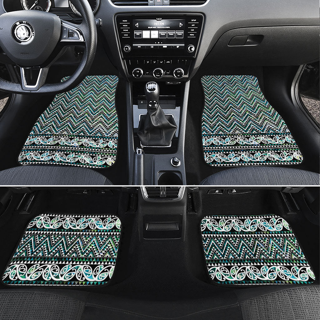 New Zealand Maori Niho Taniwha Car Mats Papua Shell - Mangopare Puhoro Pattern
