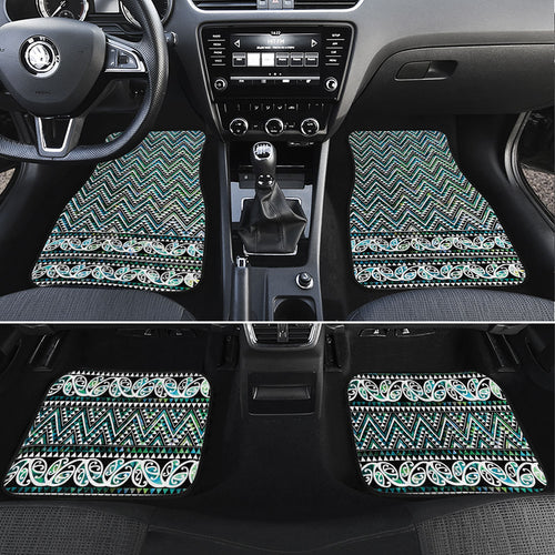 New Zealand Maori Niho Taniwha Car Mats Papua Shell - Mangopare Puhoro Pattern