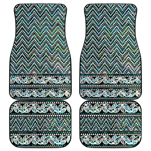 New Zealand Maori Niho Taniwha Car Mats Papua Shell - Mangopare Puhoro Pattern