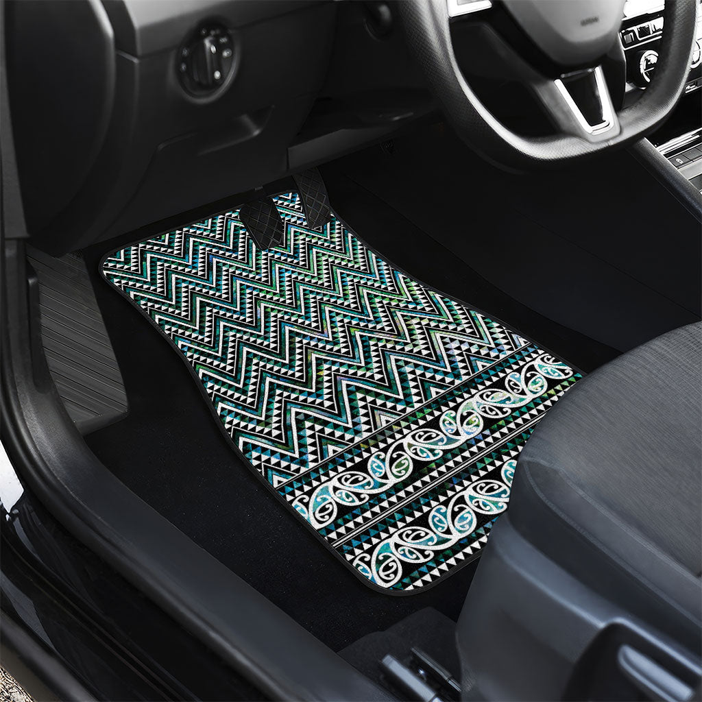 New Zealand Maori Niho Taniwha Car Mats Papua Shell - Mangopare Puhoro Pattern