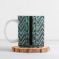 New Zealand Maori Niho Taniwha Ceramic Mug Papua Shell - Mangopare Puhoro Pattern