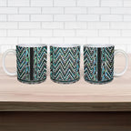 New Zealand Maori Niho Taniwha Ceramic Mug Papua Shell - Mangopare Puhoro Pattern