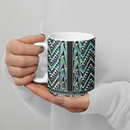 New Zealand Maori Niho Taniwha Ceramic Mug Papua Shell - Mangopare Puhoro Pattern