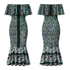 New Zealand Maori Niho Taniwha Couples Matching Mermaid Dress and Long Sleeve Button Shirt Papua Shell - Mangopare Puhoro Pattern LT9