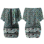 New Zealand Maori Niho Taniwha Couples Matching Off Shoulder Short Dress and Long Sleeve Button Shirt Papua Shell - Mangopare Puhoro Pattern LT9