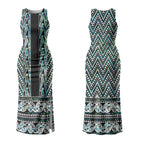 New Zealand Maori Niho Taniwha Couples Matching Tank Maxi Dress and Hawaiian Shirt Papua Shell - Mangopare Puhoro Pattern LT9