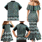 New Zealand Maori Niho Taniwha Family Matching Mermaid Dress and Hawaiian Shirt Papua Shell - Mangopare Puhoro Pattern