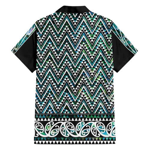 New Zealand Maori Niho Taniwha Family Matching Off Shoulder Short Dress and Hawaiian Shirt Papua Shell - Mangopare Puhoro Pattern