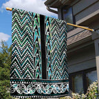 New Zealand Maori Niho Taniwha Garden Flag Papua Shell - Mangopare Puhoro Pattern