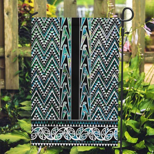 New Zealand Maori Niho Taniwha Garden Flag Papua Shell - Mangopare Puhoro Pattern