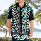 New Zealand Maori Niho Taniwha Hawaiian Shirt Papua Shell - Mangopare Puhoro Pattern