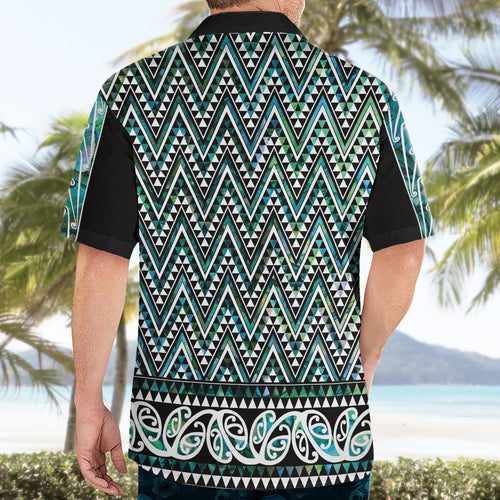 New Zealand Maori Niho Taniwha Hawaiian Shirt Papua Shell - Mangopare Puhoro Pattern