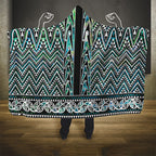 New Zealand Maori Niho Taniwha Hooded Blanket Papua Shell - Mangopare Puhoro Pattern