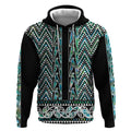 New Zealand Maori Niho Taniwha Hoodie Papua Shell - Mangopare Puhoro Pattern