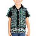 New Zealand Maori Niho Taniwha Kid Hawaiian Shirt Papua Shell - Mangopare Puhoro Pattern