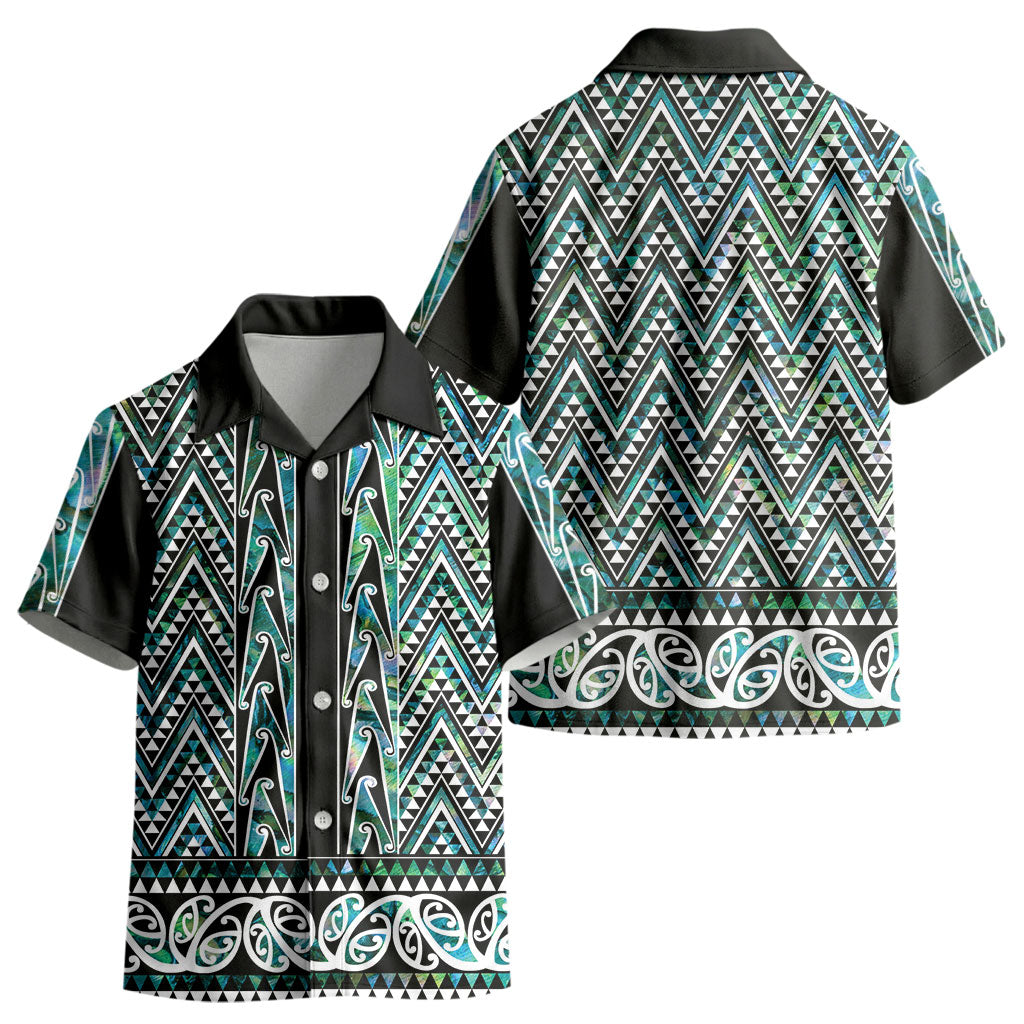 New Zealand Maori Niho Taniwha Kid Hawaiian Shirt Papua Shell - Mangopare Puhoro Pattern LT9
