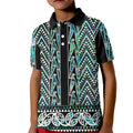 New Zealand Maori Niho Taniwha Kid Polo Shirt Papua Shell - Mangopare Puhoro Pattern