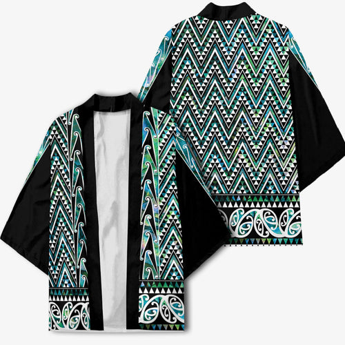 New Zealand Maori Niho Taniwha Kimono Papua Shell - Mangopare Puhoro Pattern