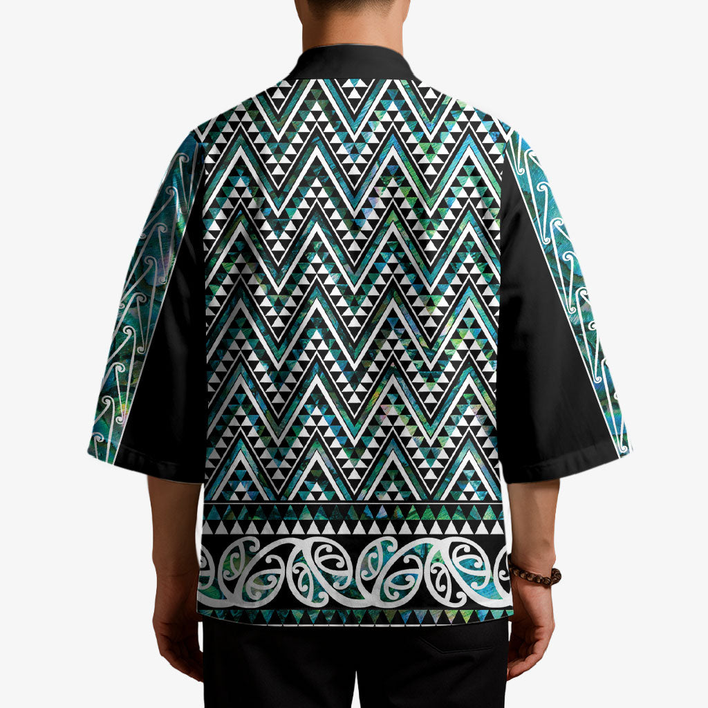 New Zealand Maori Niho Taniwha Kimono Papua Shell - Mangopare Puhoro Pattern