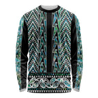 New Zealand Maori Niho Taniwha Long Sleeve Shirt Papua Shell - Mangopare Puhoro Pattern