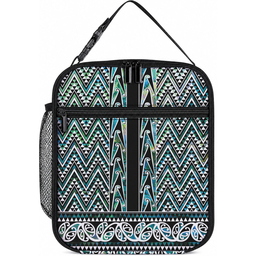 New Zealand Maori Niho Taniwha Lunch Bag Papua Shell - Mangopare Puhoro Pattern
