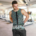 New Zealand Maori Niho Taniwha Men Tank Top Papua Shell - Mangopare Puhoro Pattern